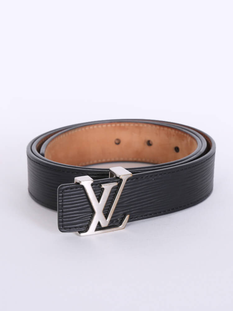 Louis Vuitton Black Epi LV Initiales Belt - Size 90 ○ Labellov