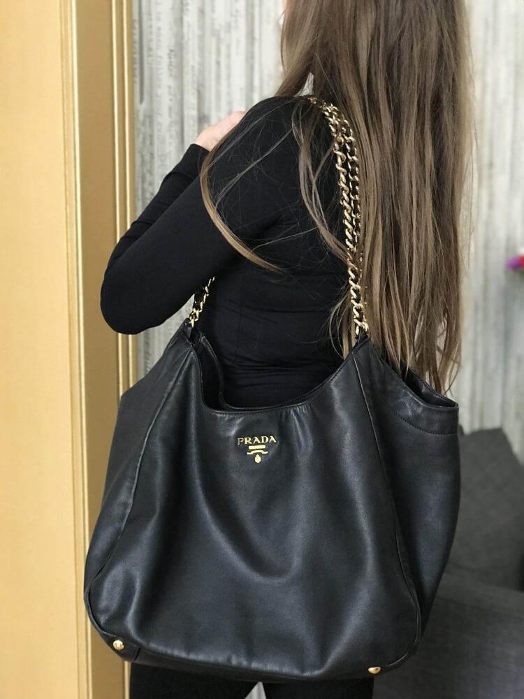 prada bag chain handle