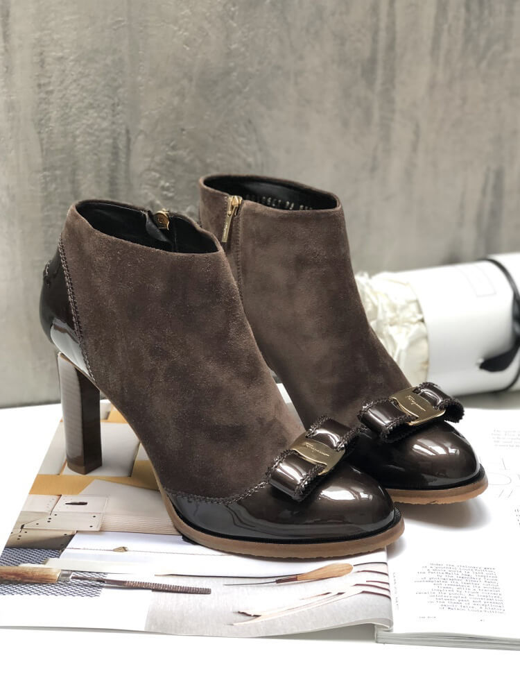 Ferragamo bow booties hotsell