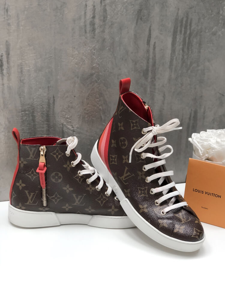 Louis Vuitton Women's Stellar Sneakers Limited Edition Since 1854 Monogram  Jacquard and Leather Red 1691382