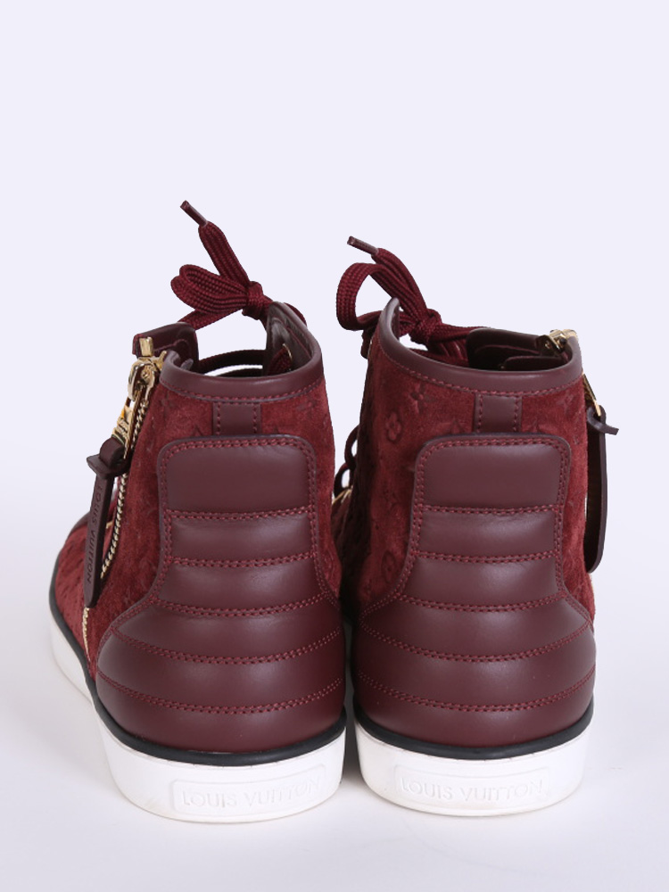 Louis Vuitton Burgundy Suede/Leather Zip Punchy Sneakers Size 7.5/38 -  Yoogi's Closet