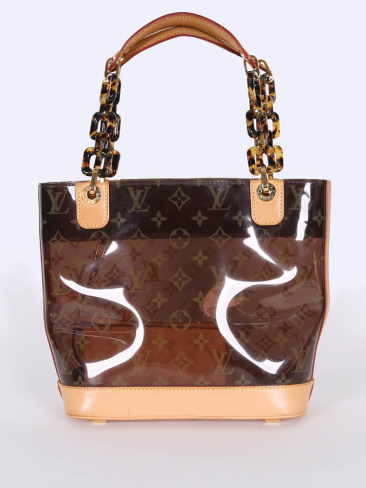 Sold at Auction: LOUIS VUITTON LV MONOGRAM CABAS AMBRE VINYL TOTE LOUIS  VUITTON LV MONOGRAM CABAS AMBRE VINYL, TOTE BAG MEASURES APPROX 13 TALL X  14 WIDE.TORTOISE-SHELL STYLE LINK STRAPS.; NOTE BSAG