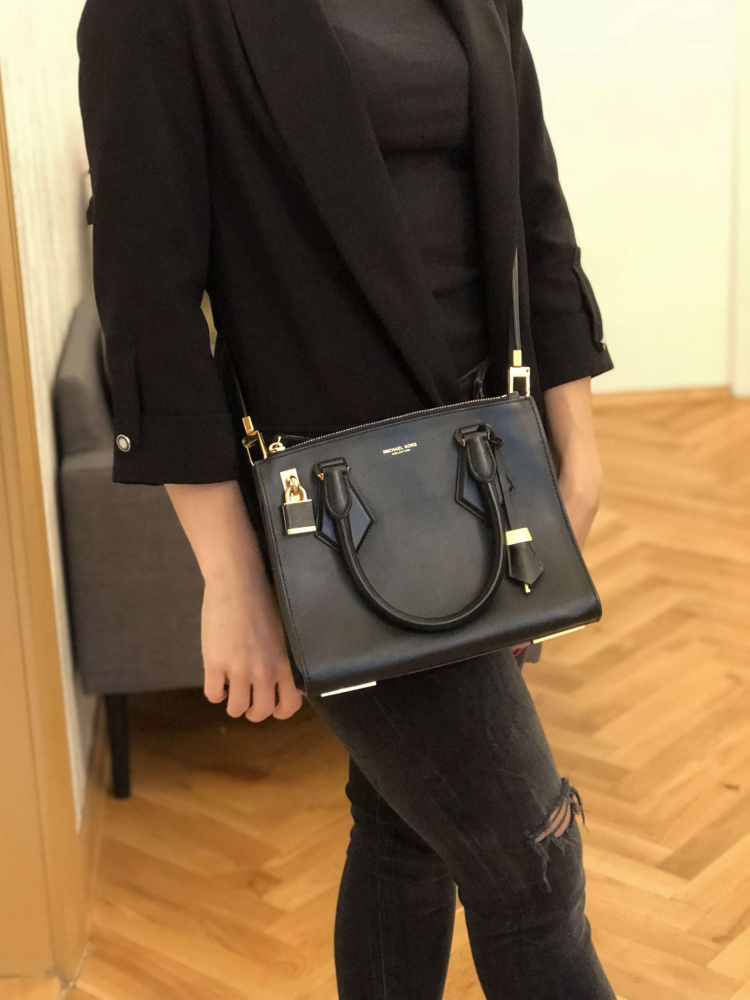 Michael Kors Collection Casey Small Leather Bag Black www