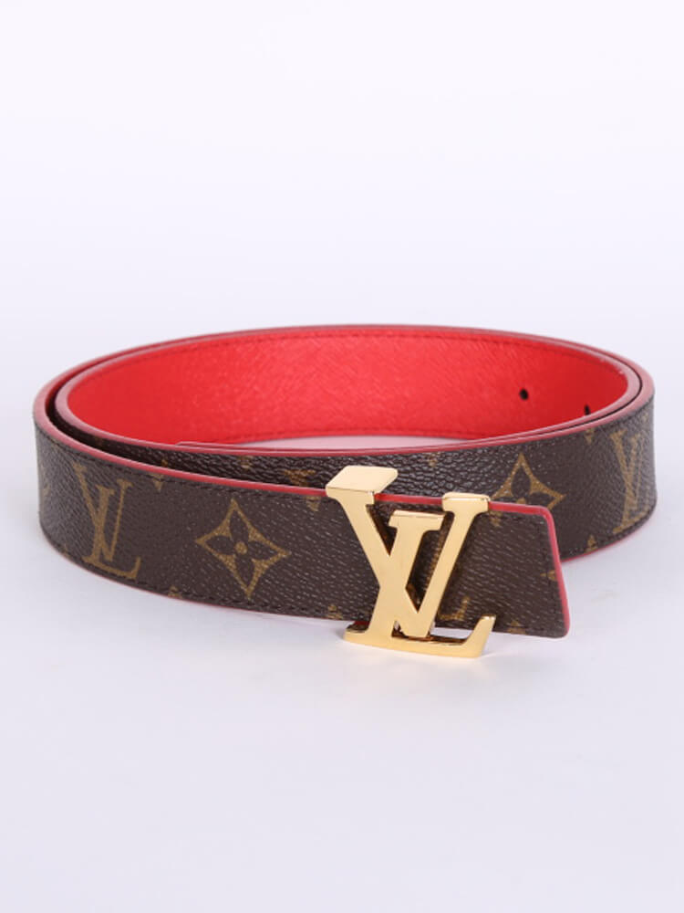 Initiales leather belt Louis Vuitton Red size 80 cm in Leather - 35309888