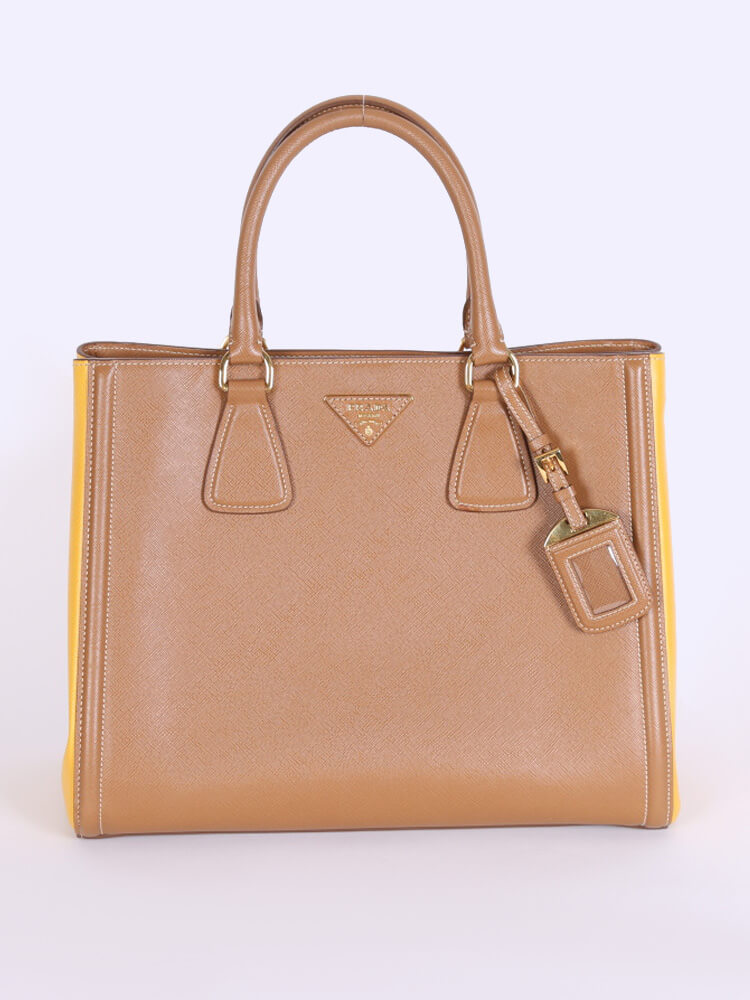 PRADA Saffiano Lux Odette Belt Bag Caramel 518951