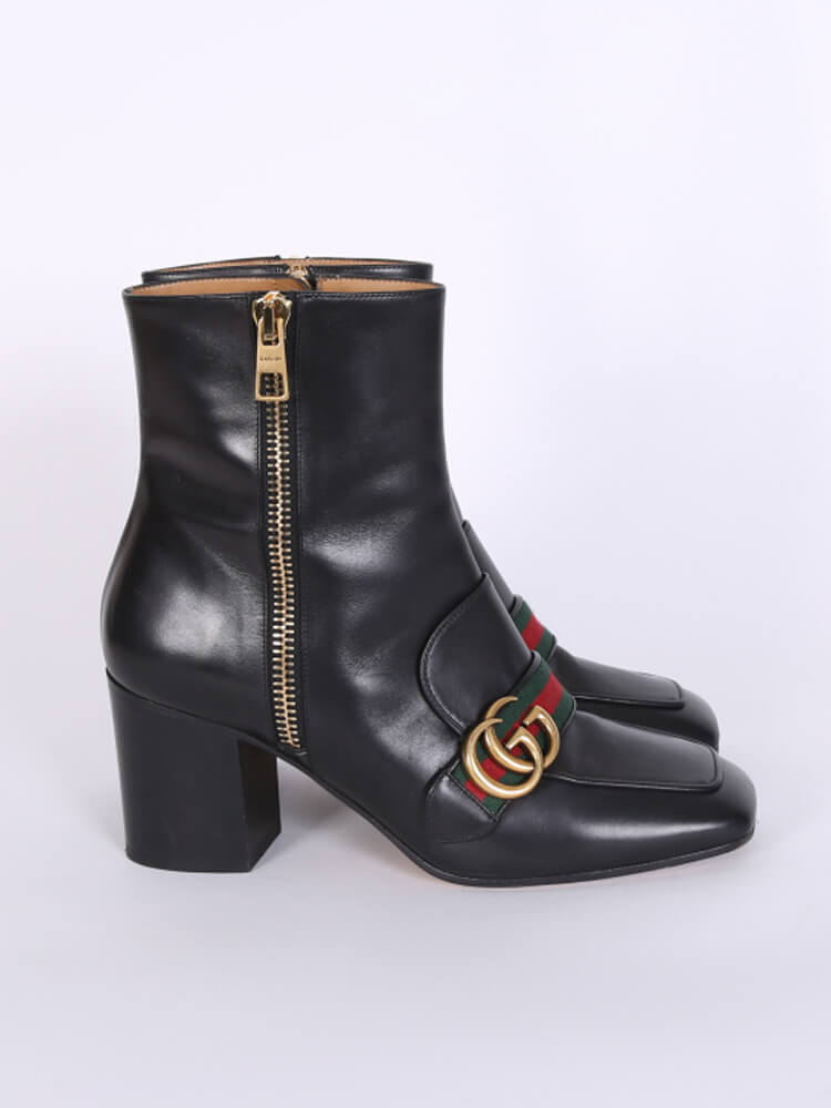 gucci mid heel ankle boot