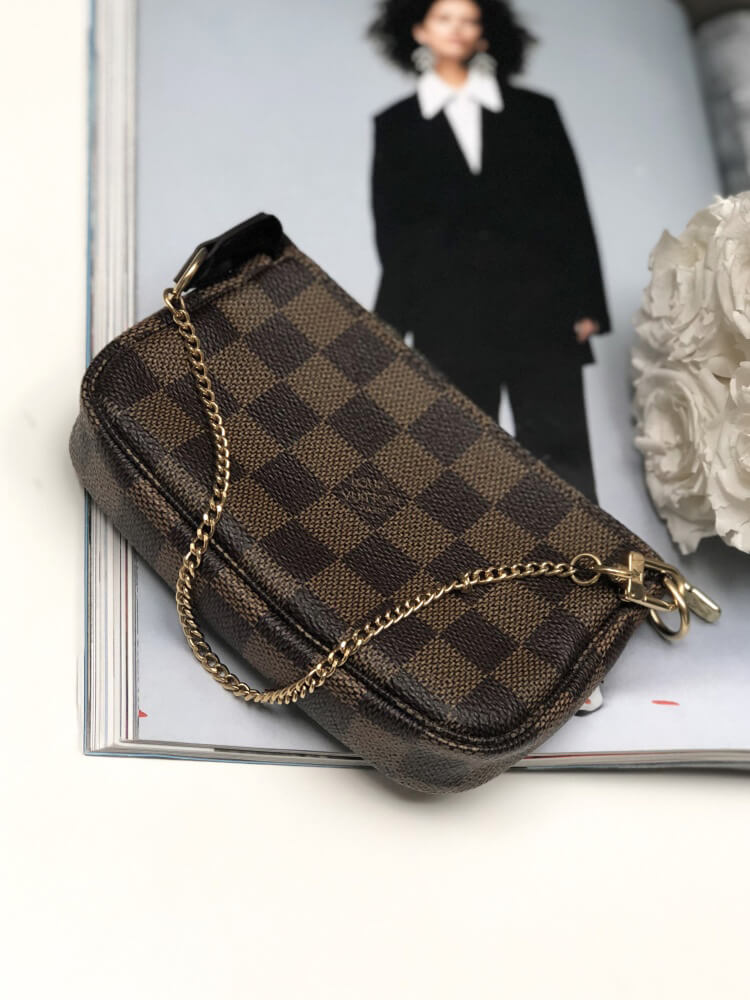 pochette accessoires damier mini