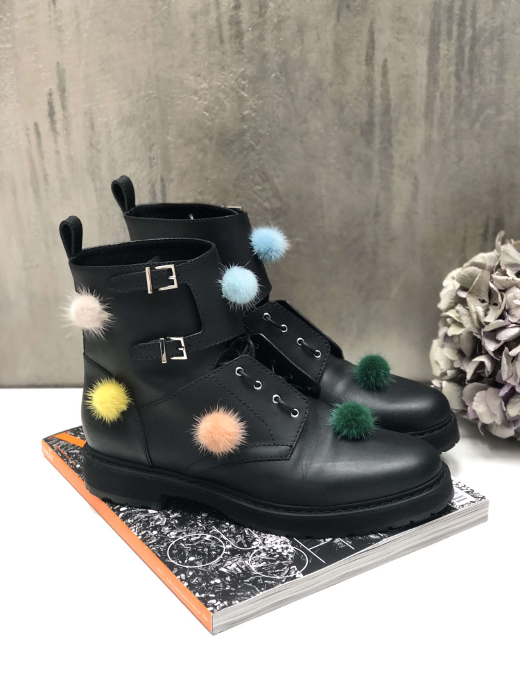 Fendi pom pom discount boots