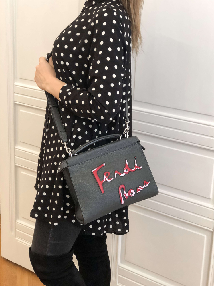 Fendi Peekaboo Fit Mini Selleria Grey www.luxurybags.eu