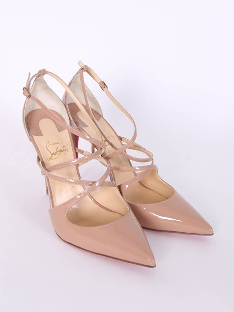 Christian Louboutin Crossfliketa Patent Pumps Nude 40 www.luxurybags.eu