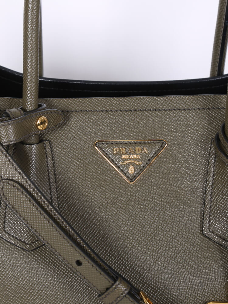 Prada - Double Bag Large Saffiano Cuir Militare | www.luxurybags.eu