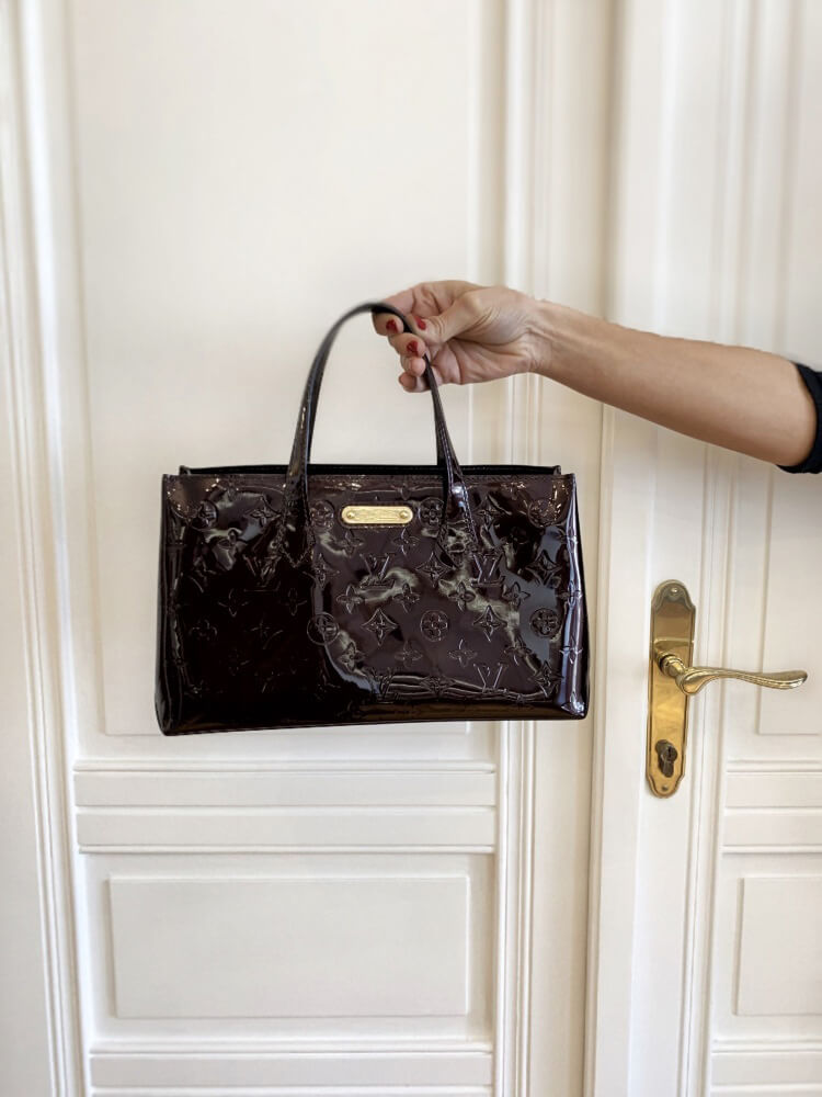 Louis+Vuitton+Wilshire+Tote+PM+Amarante+Leather+Monogram for sale online