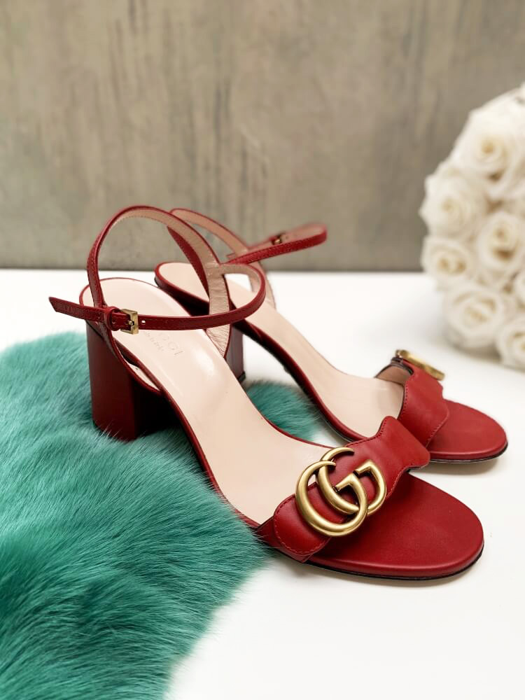 gucci marmont sandals red