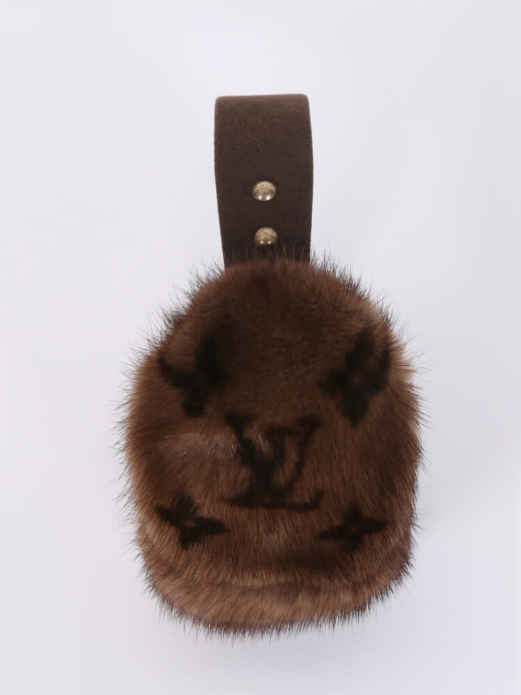 LOUIS VUITTON Mink Monogram Earmuffs Brown 303503