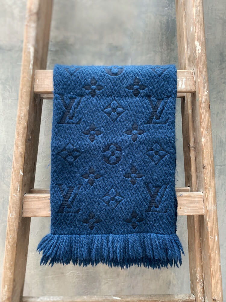 Louis Vuitton Logomania Wool Scarf - Blue Scarves and Shawls
