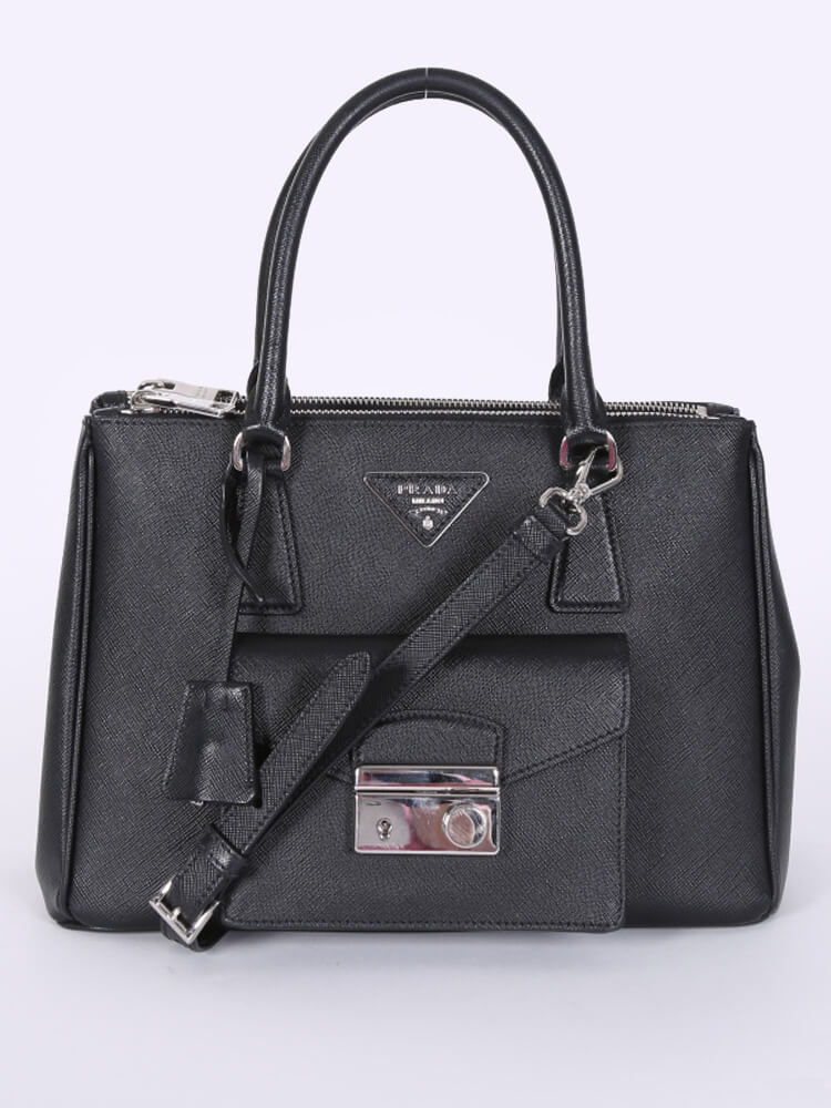 Prada - Galleria Front Pocket Saffiano Leather Nero | www 