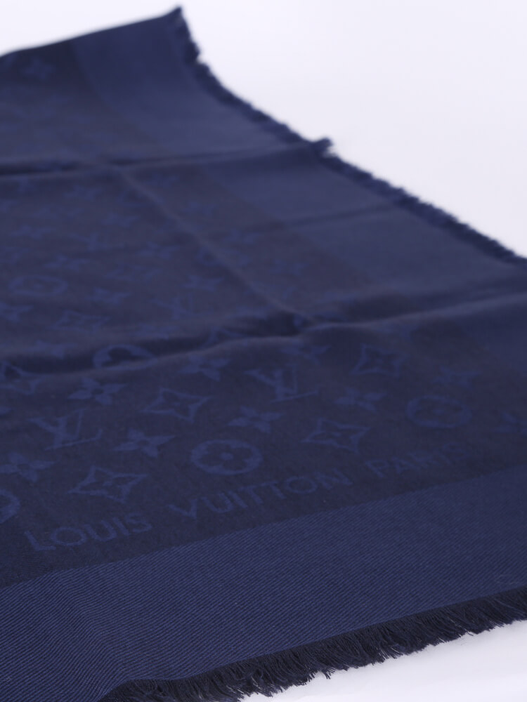 Louis Vuitton Monogram Shawl in Bleu Nuit 🌌 Soft and warm due to its