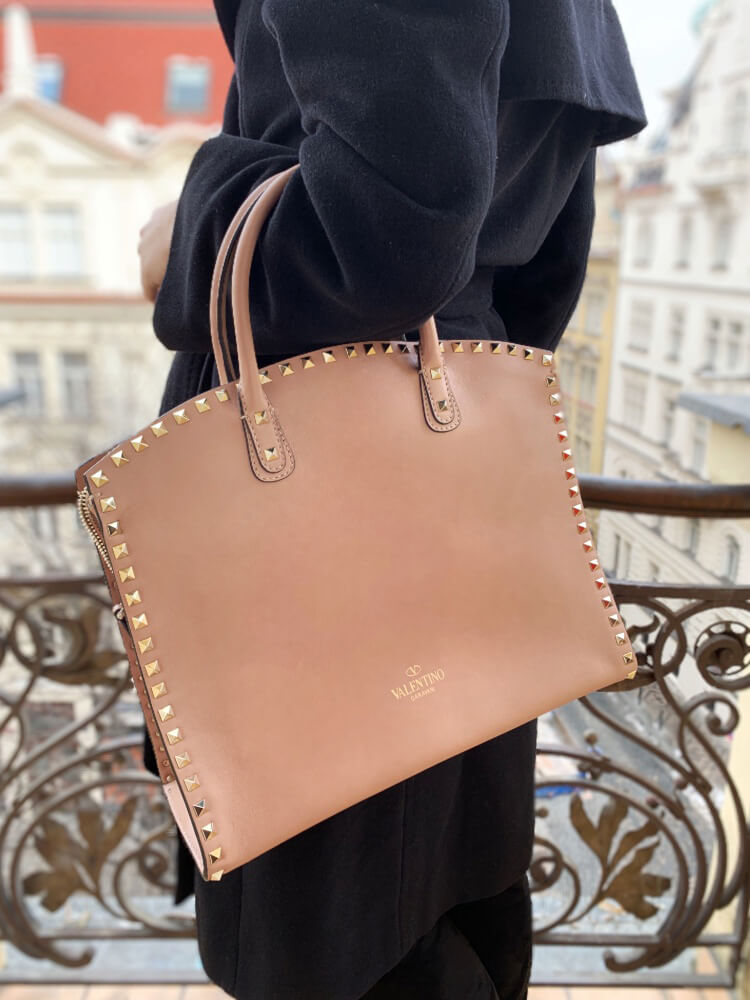 valentino rockstud dome satchel