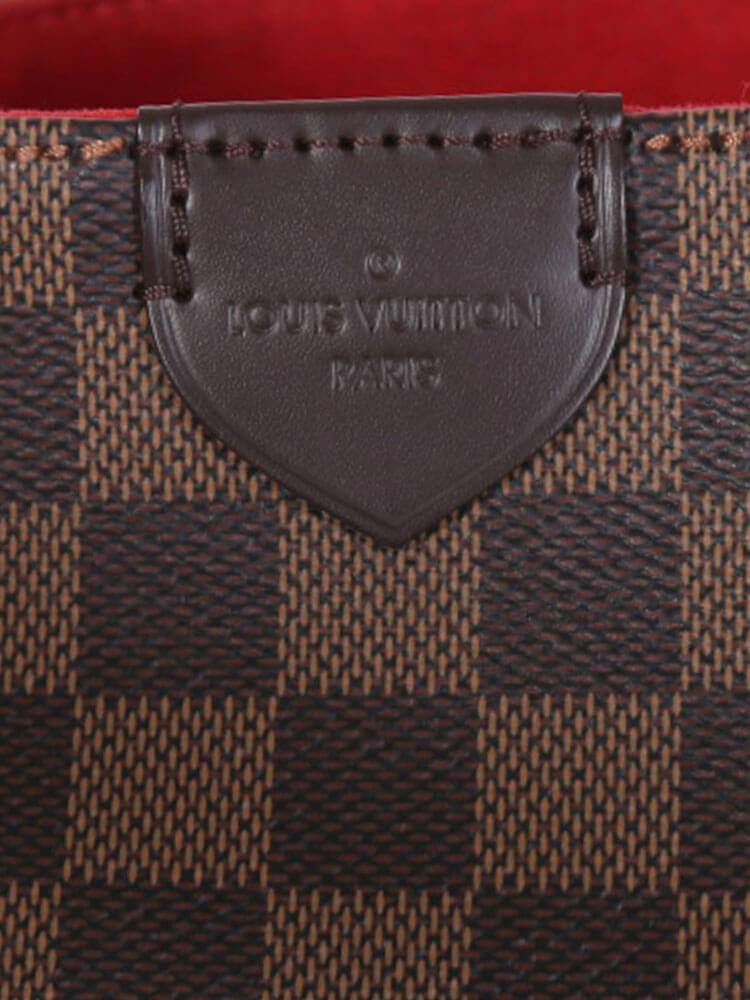 Louis Vuitton Damier Ebene Canvas & Cherry Leather Caissa Hobo, myGemma, CH