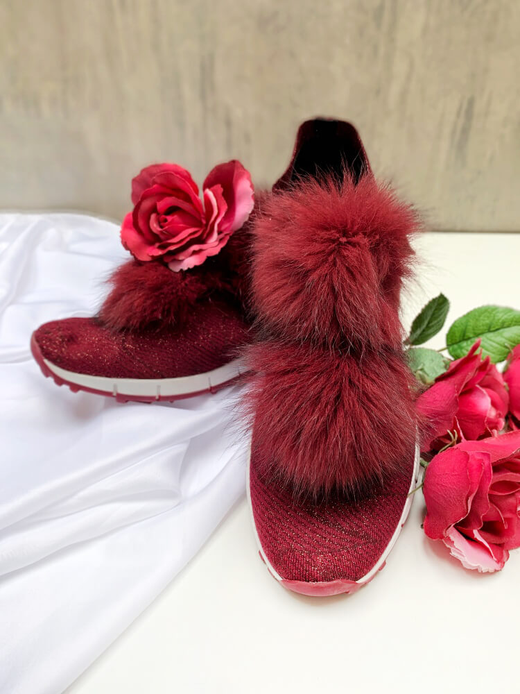 Jimmy choo sale fur sneakers