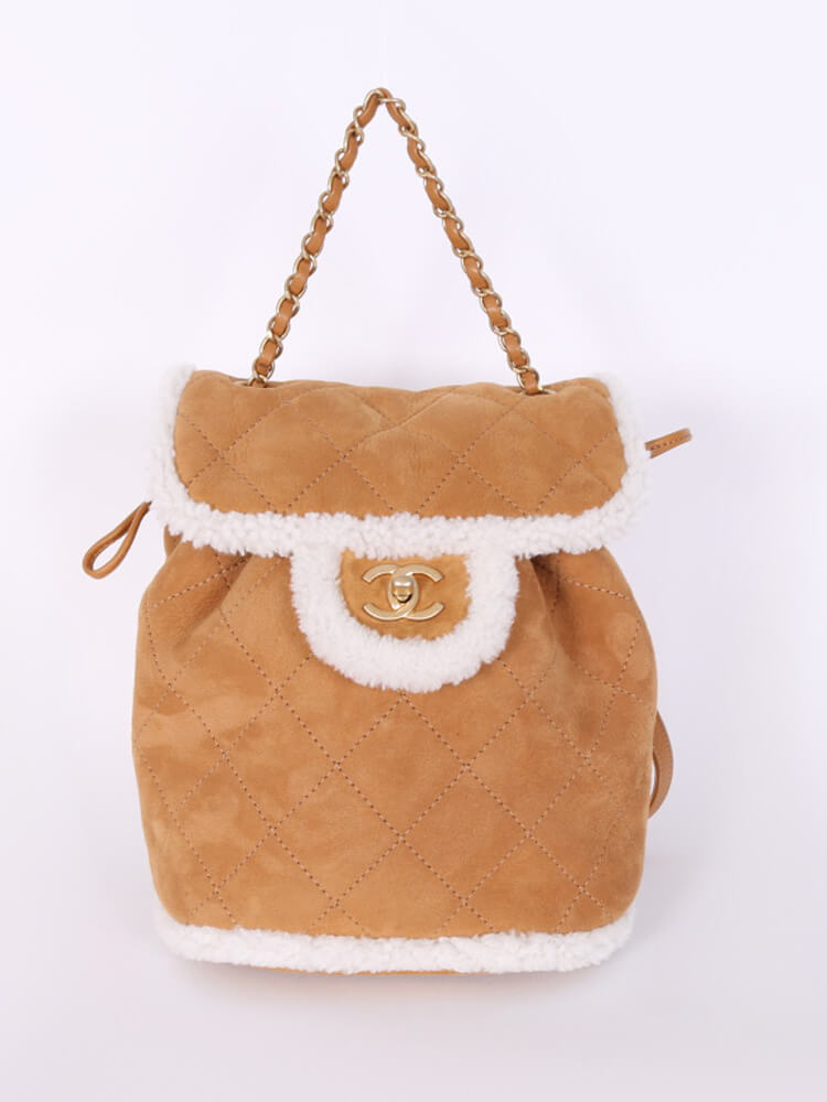 chanel shearling backpack