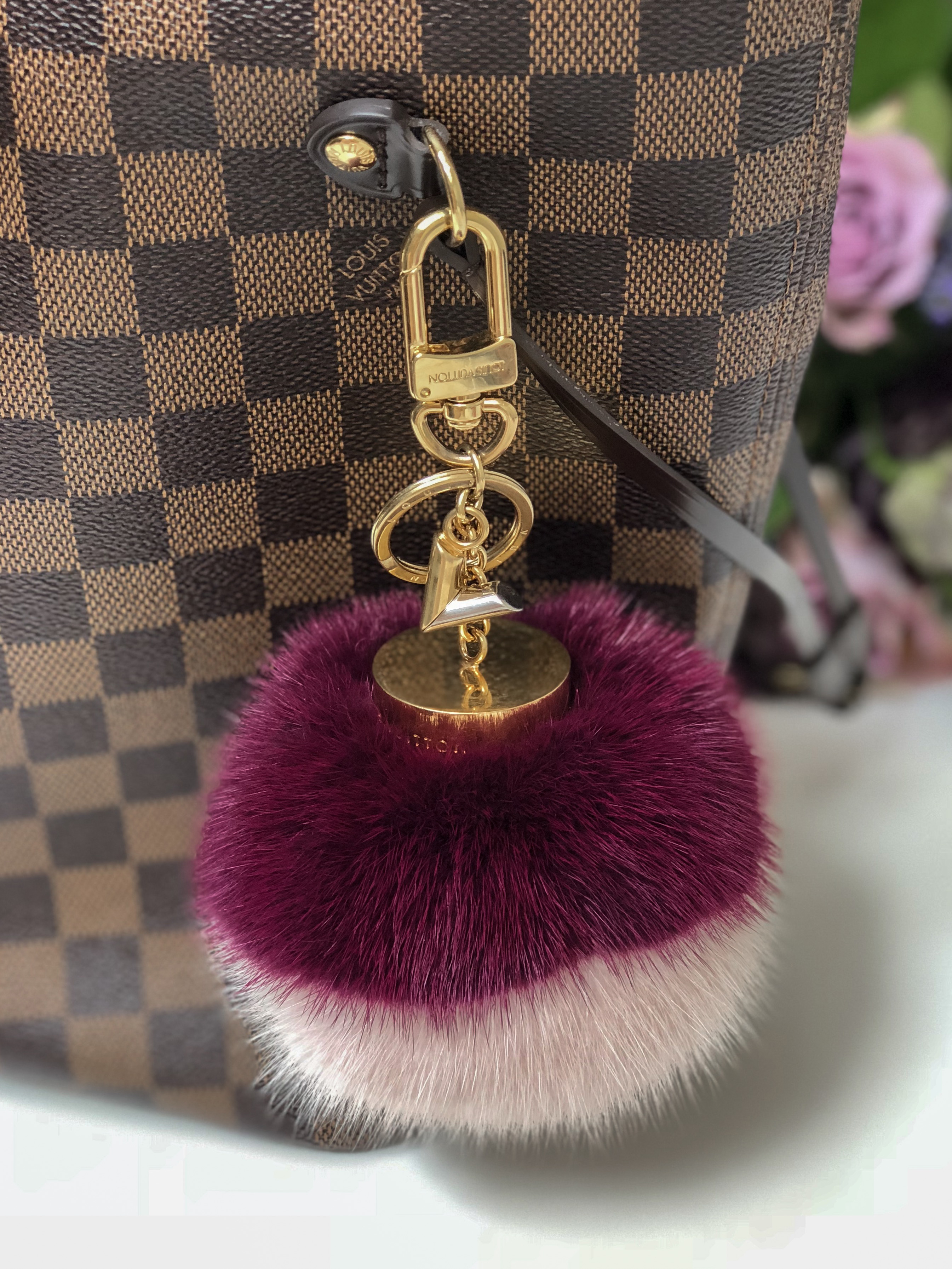 Louis Vuitton - Mink Fur Bubble Duo Bag Charm & Key Holder