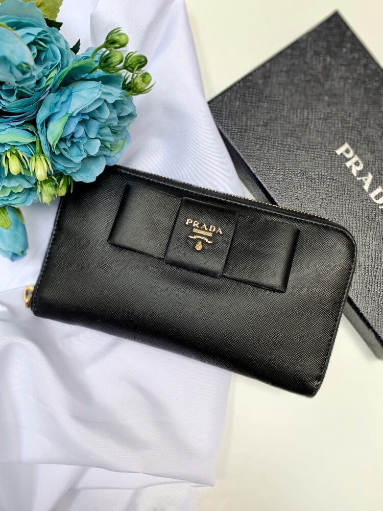 Prada Black long outlet Wallet