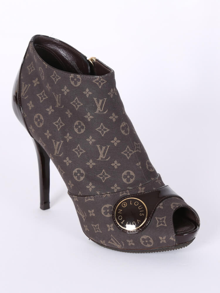 louis vuitton peep toe booties