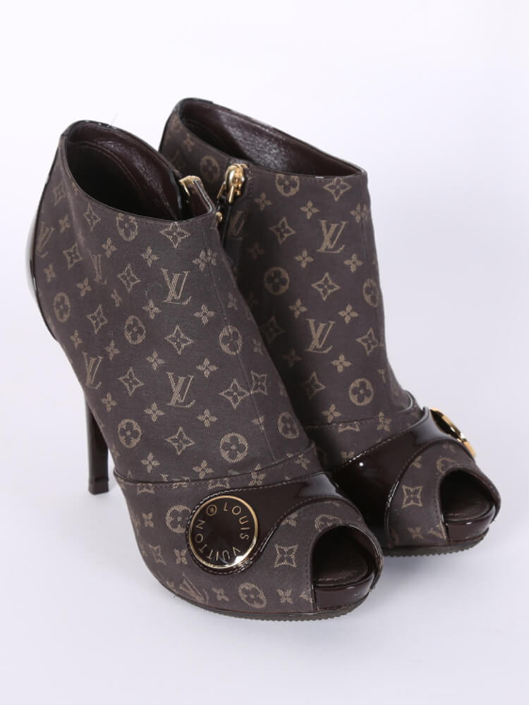 louis vuitton peep toe booties