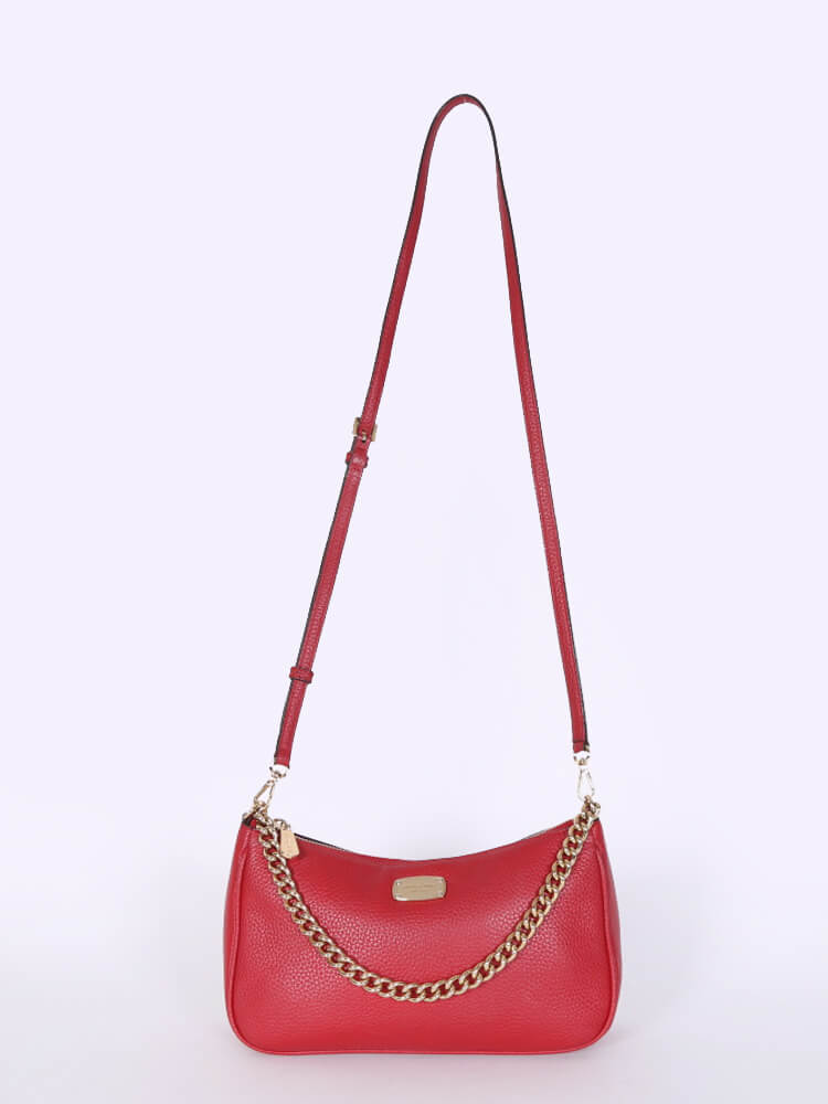 Michael Kors Red Leather Jet Set Travel Crossbody Chain Bag 26mk114 –  Bagriculture