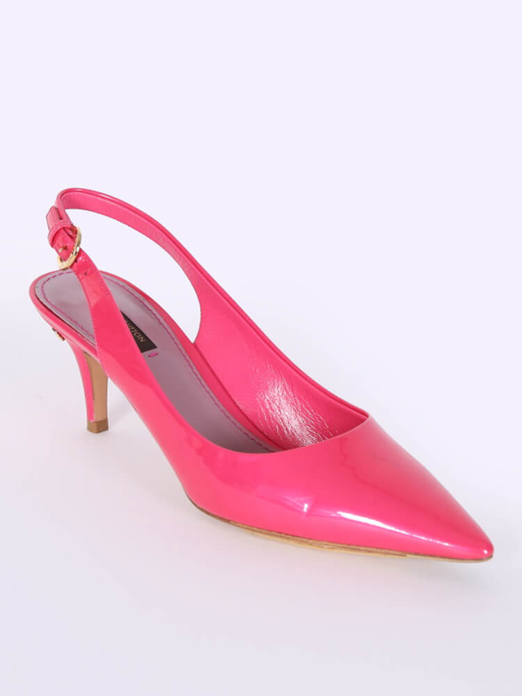 Louis Vuitton - Strawberry Vernis Low Heel Pumps Rose Pop 39