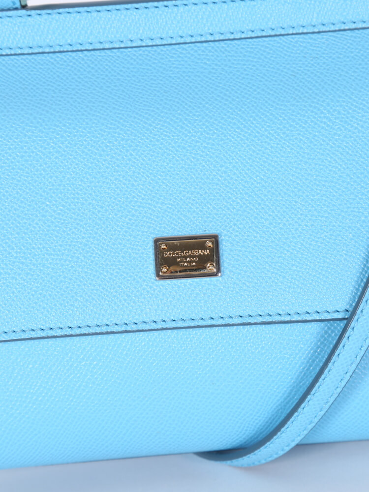 Dolce & Gabbana - Sicily Small Dauphine Leather Azzurra