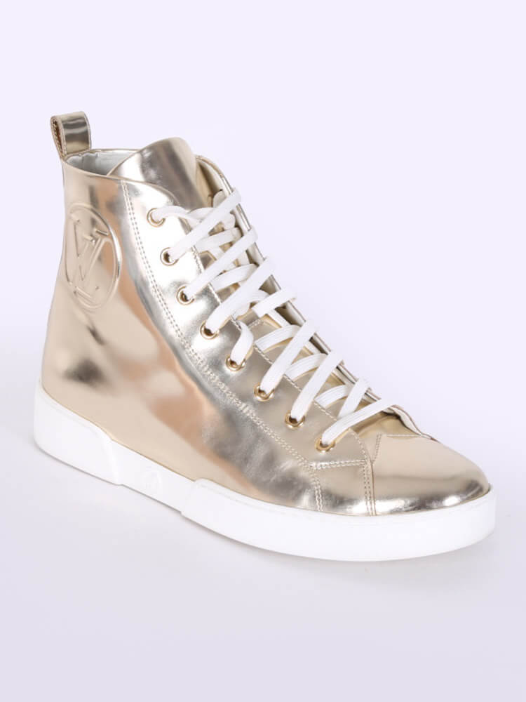 Louis Vuitton Women's 36 Metallic Gold High Top Sneakers 7LV719 Leather  White gold ref.336776 - Joli Closet