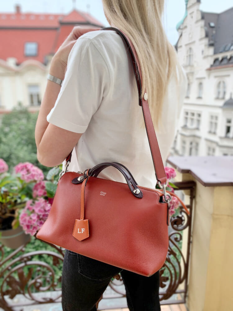 Fendi By the Way Small Tricolor Leather Boston Bag Red www.luxurybags.eu