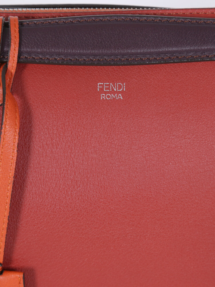 Fendi - By the Way Small Tricolor Leather Boston Bag Red