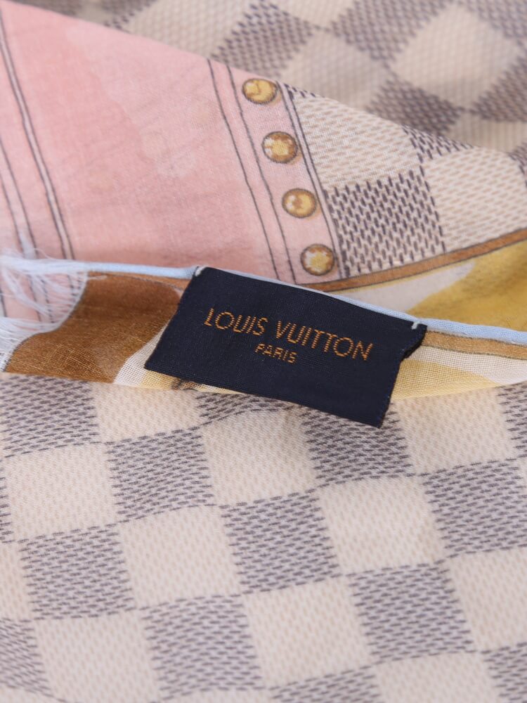 Louis Vuitton - Trunk Damier Azur Summer Cotton Scarf