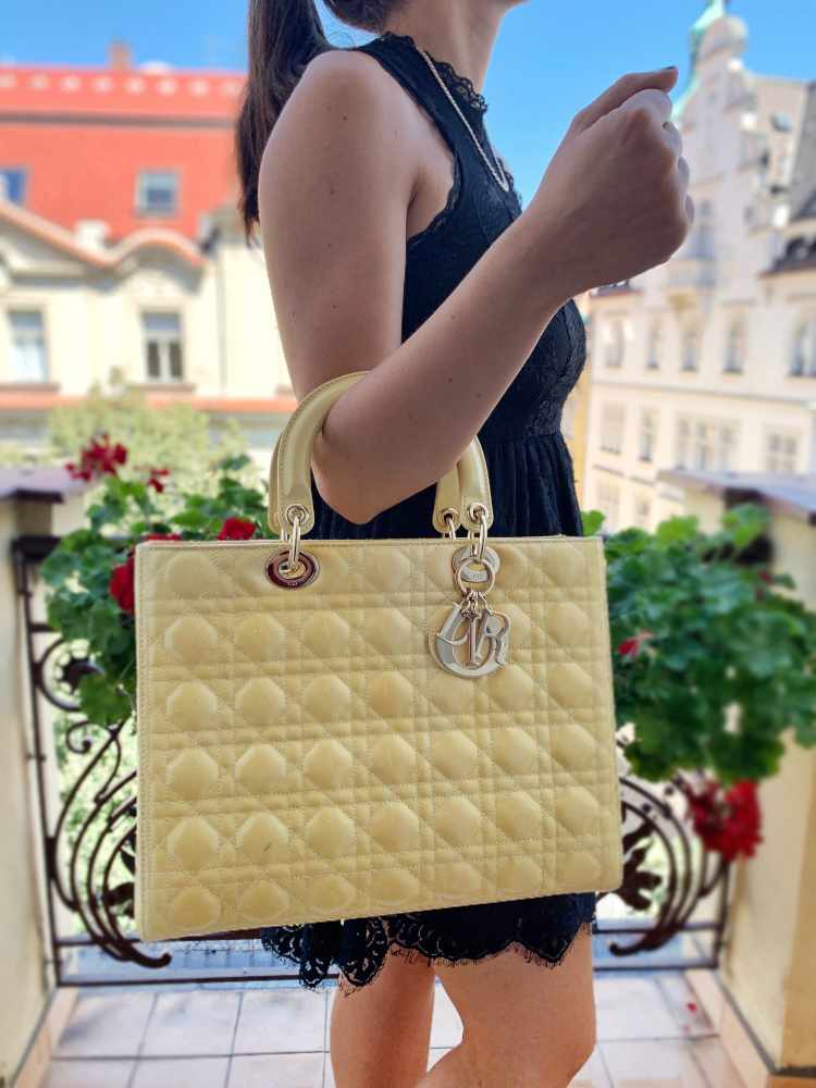 Lady dior best sale yellow bag