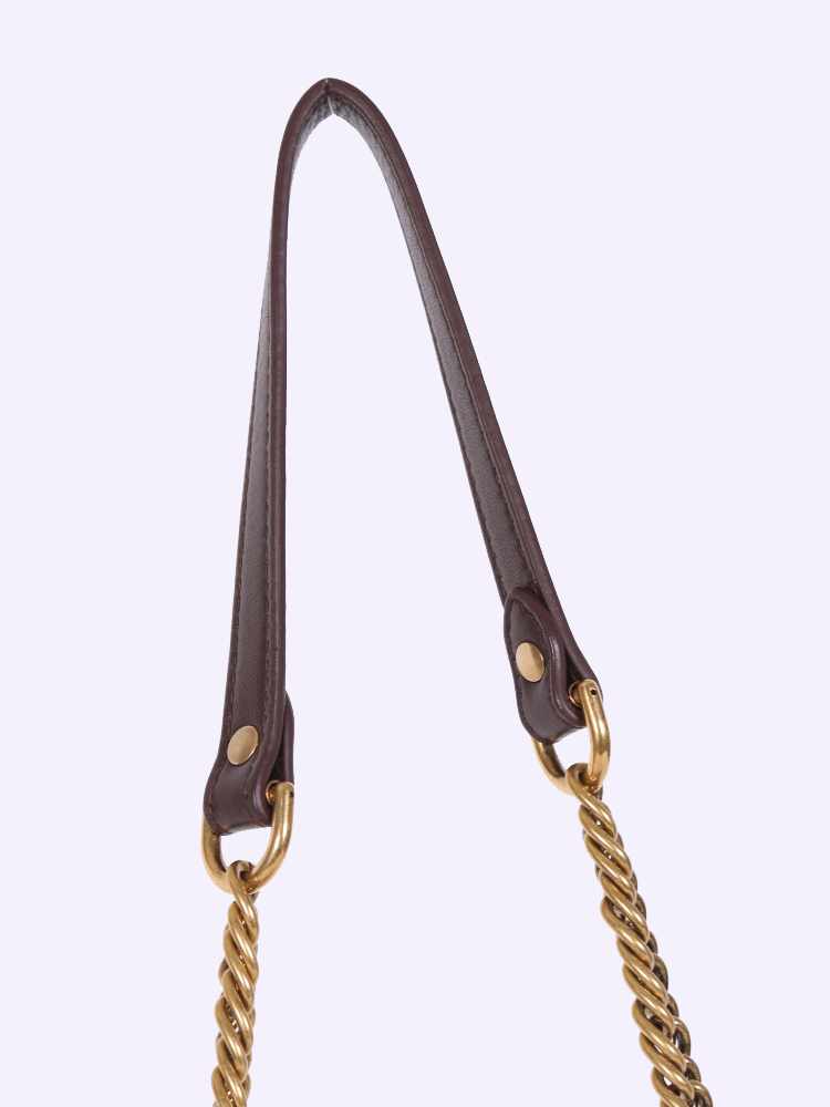 Balenciaga - BB Chain M Paris Charm Canvas Flap Bag Brown