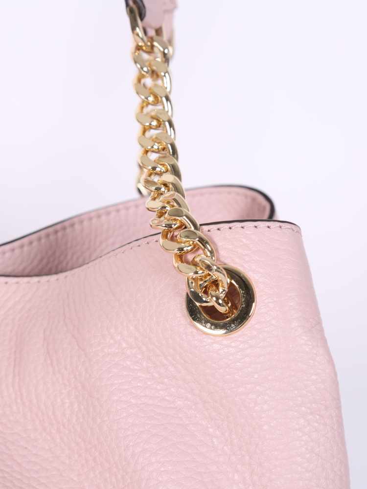 michael kors pink bag with gold chain