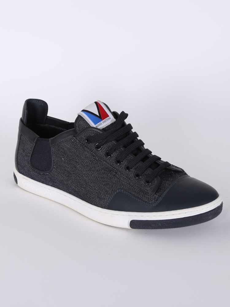 Louis Vuitton - Slalom Leather Detail Denim Men Sneakers Blue 7