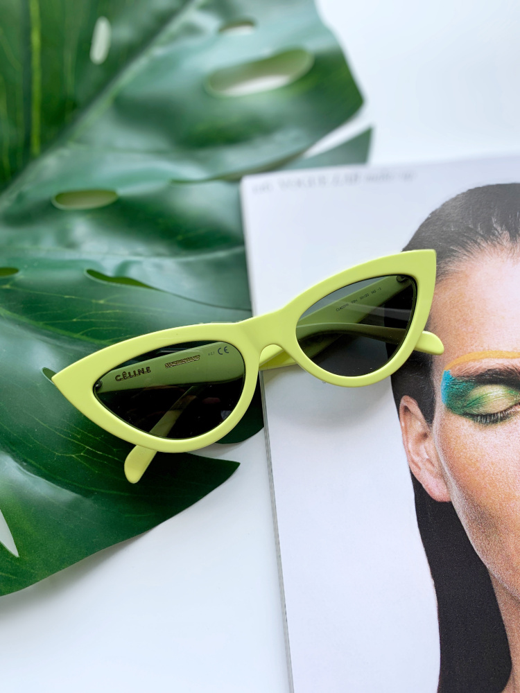 celine cat eye sunglasses green