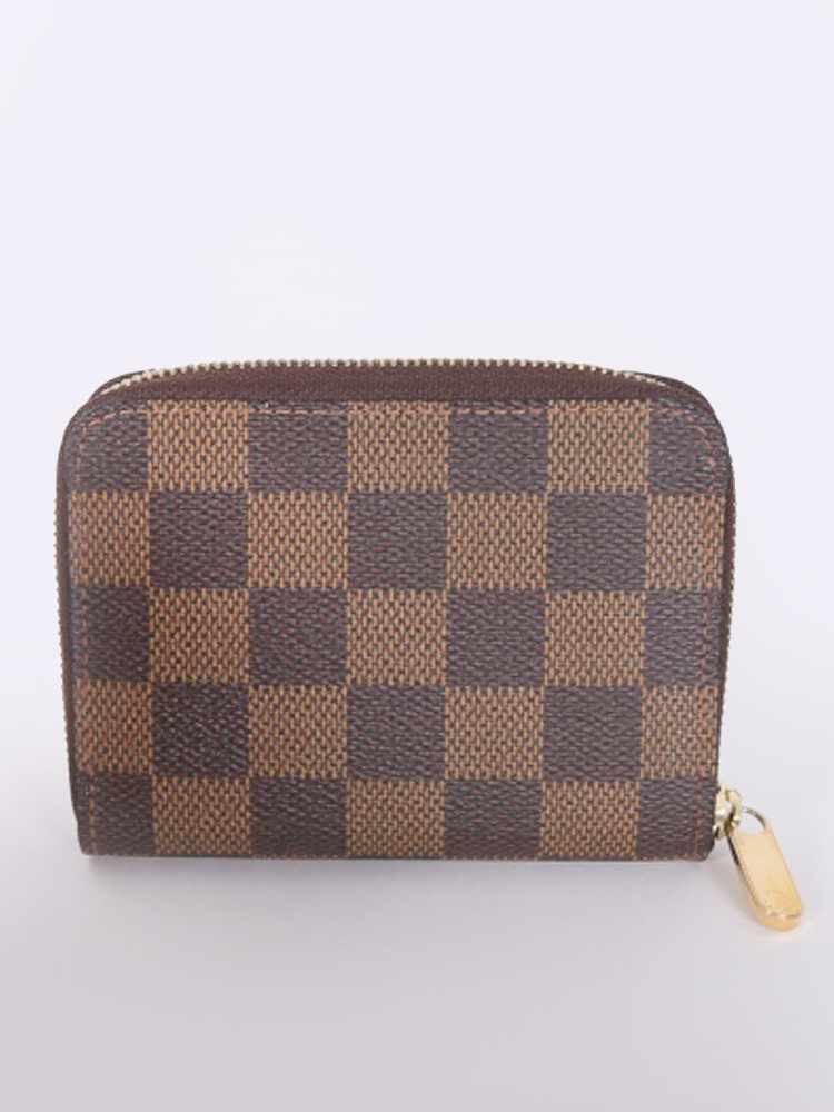 LOUIS VUITTON Damier Ebene Zippy Coin Purse Brown