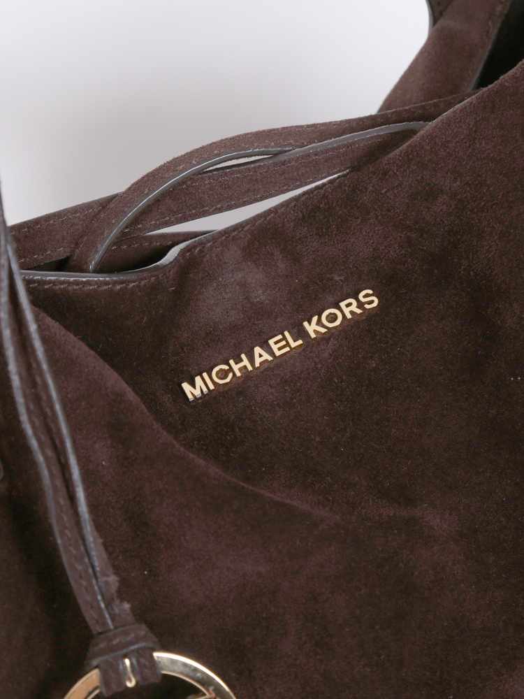 Michael Kors - Ashbury Large Suede Grab Shoulder Bag Brown |  