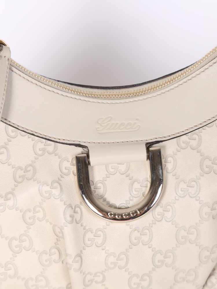 Gucci - D-Ring Small Guccissima Shoulder Bag Ivory