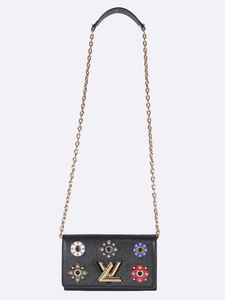 Louis Vuitton Twist Chain Wallet Chain Flower Print Epi Leather at