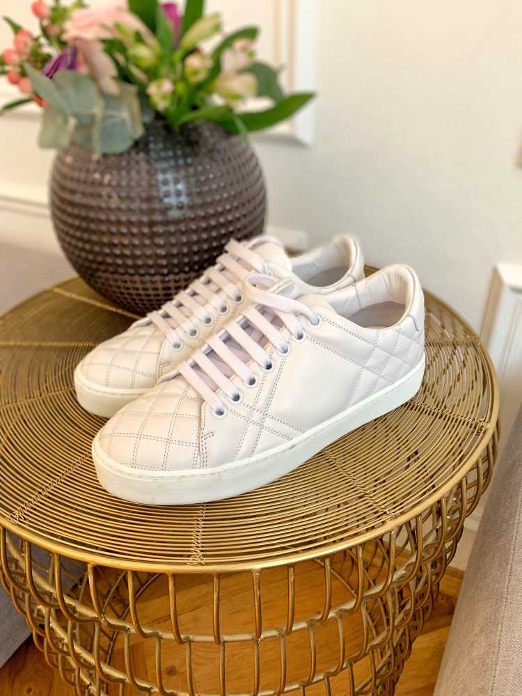 Burberry - Westford Check Quilted Leather Sneakers White 37 |  
