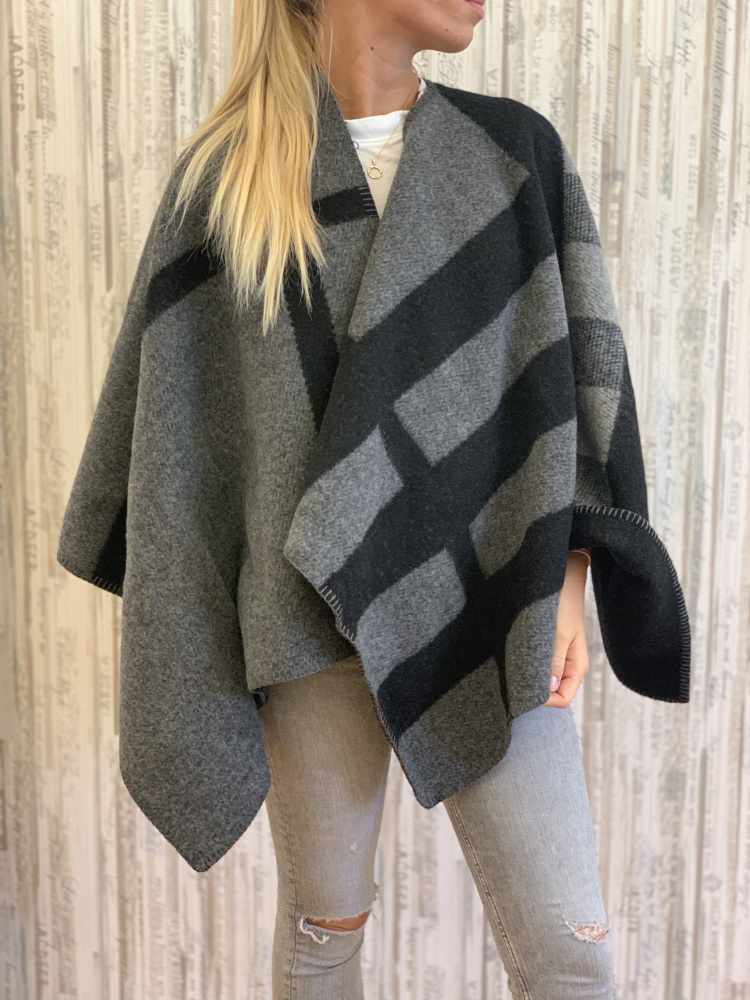 Burberry - Prorsum Wool & Cashmere Cape Grey/Black 