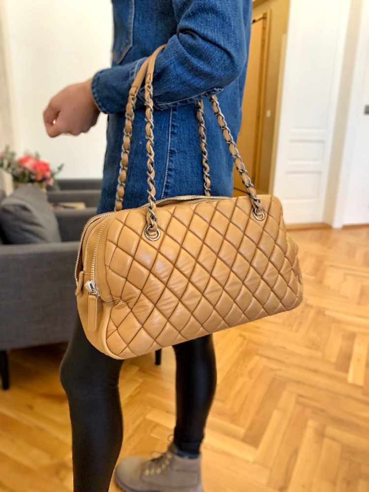 chanel quilted side bag