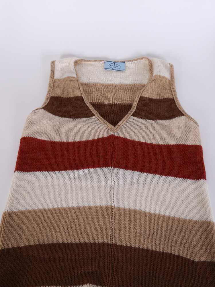 Prada - Striped Knit Wool Vest Beige 36 | www.luxurybags.eu