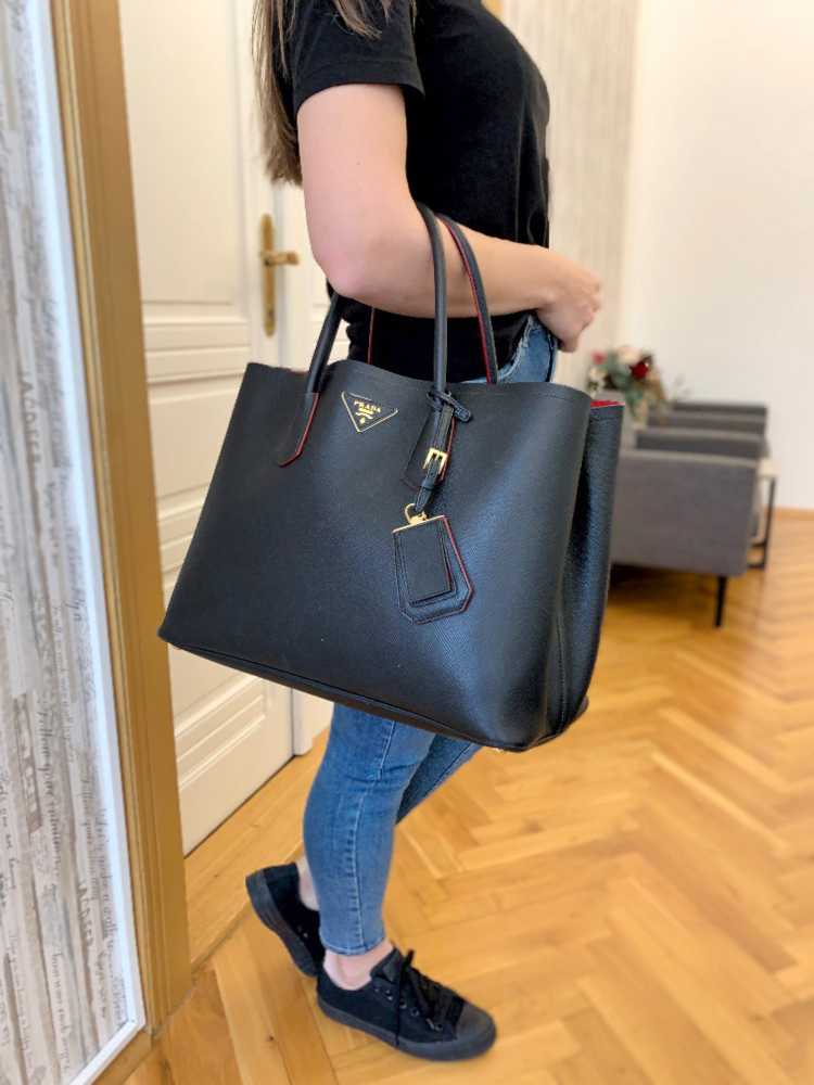 Saffiano Cuir Large Double Bag